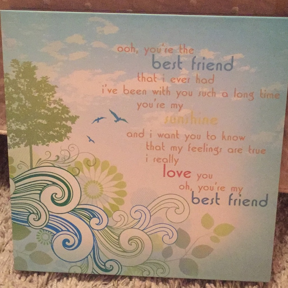Music quote, best friend wall art
